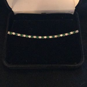 Stunning Diamonique/emerald bracelet